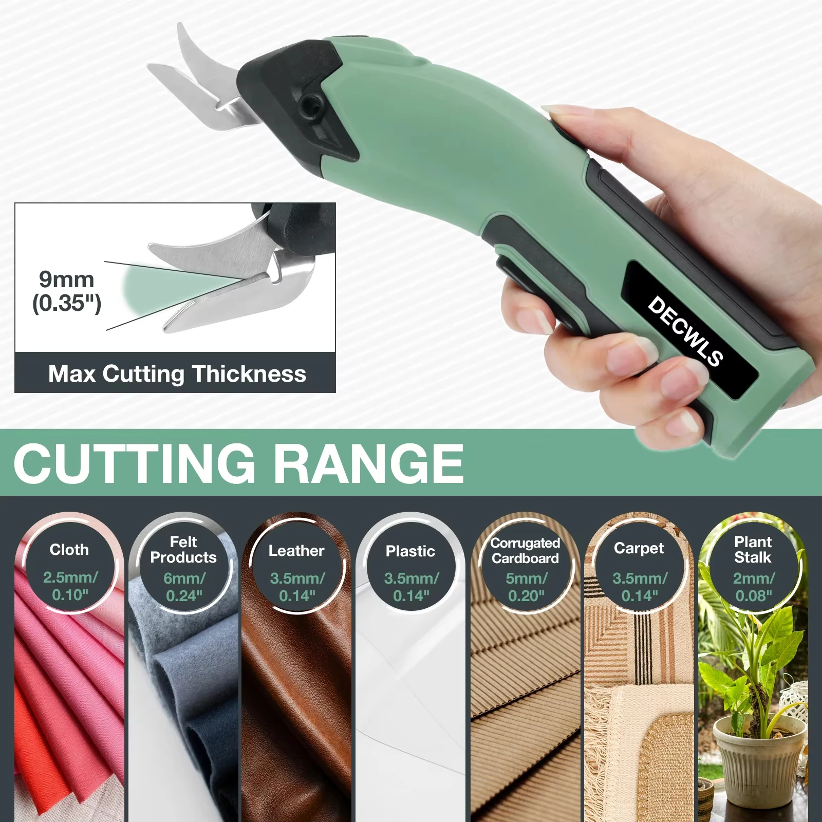 Cordless Electric Scissors Professional Fabric Cutter with 3PCS Replacement Blades for Crafts Cutting Cardboard Leather Carpet