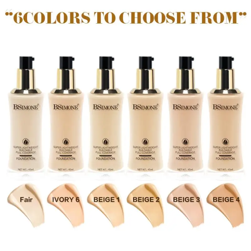 

[MA]BSIMONE Liquid Foundation For Face Base Makeup Waterproof Face Corrector Moisturizer Face Concealer Cosmetics 6 Colors