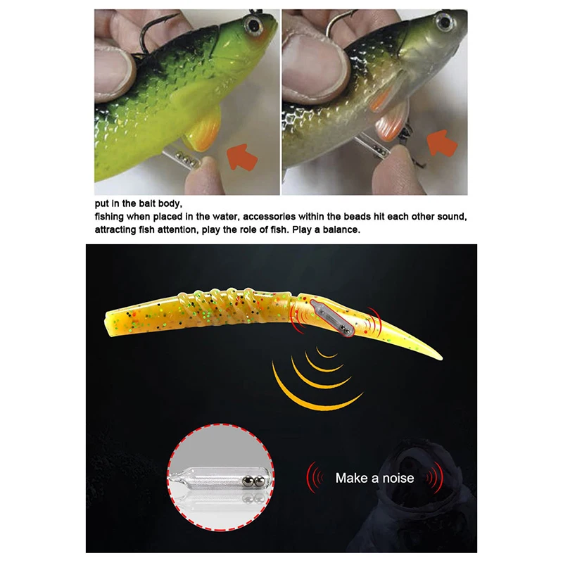 20pcs Glass Fishing Rattles Rattle Inserts For  Tubes Lure Accessories Stainless Steel Rattles Fishing Accessories