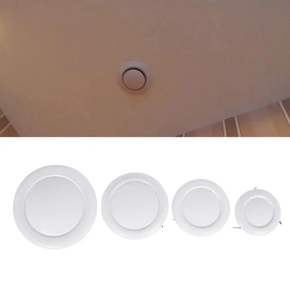 Vent Cover Air Outlet ระบายอากาศภายในบ้าน 100 มม.75 มม.ABS ระบายอากาศ Diffuser Circular Air Outlet ปรับ Louver