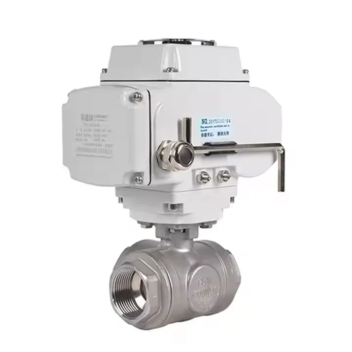 COVNA Quick Shipment Electric 1/2 Inch CF8M 1000 WOG 12V Female Threaded Stainless Steel Electric Motorized Electric Ball Valve