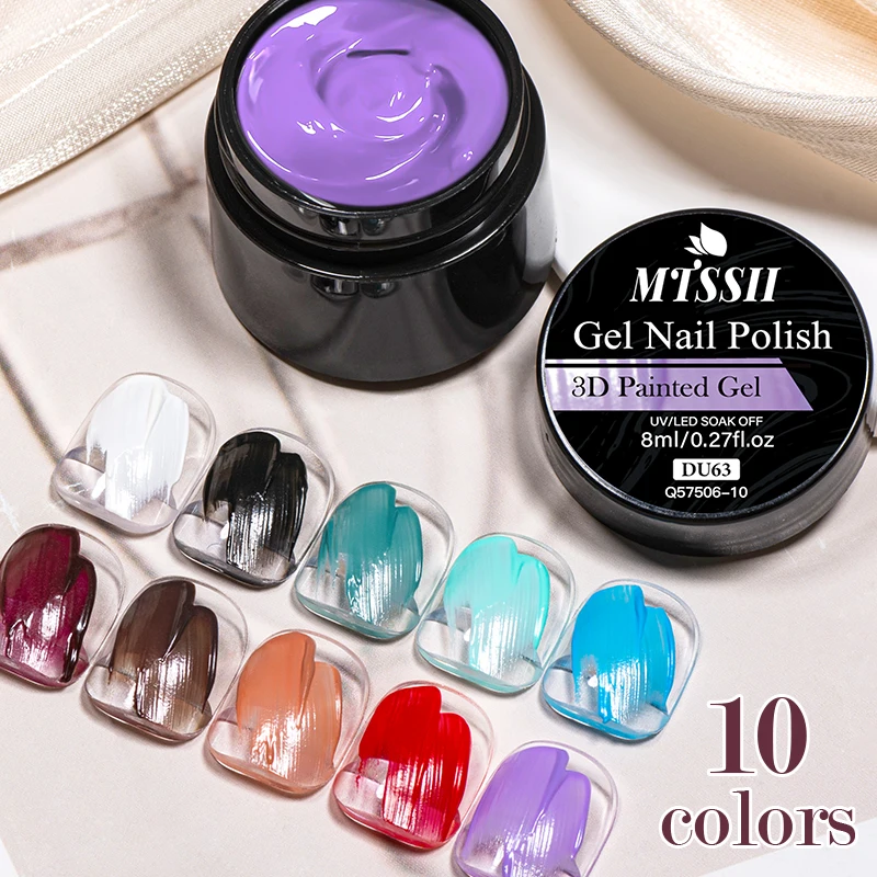 MTSSII 3D-Skulptur Malerei Gel Nagellack Verbesserte feste Schnitzerei Sand Creme Gel Nail Art DIY geschnitzte Gips bemalte Blumen