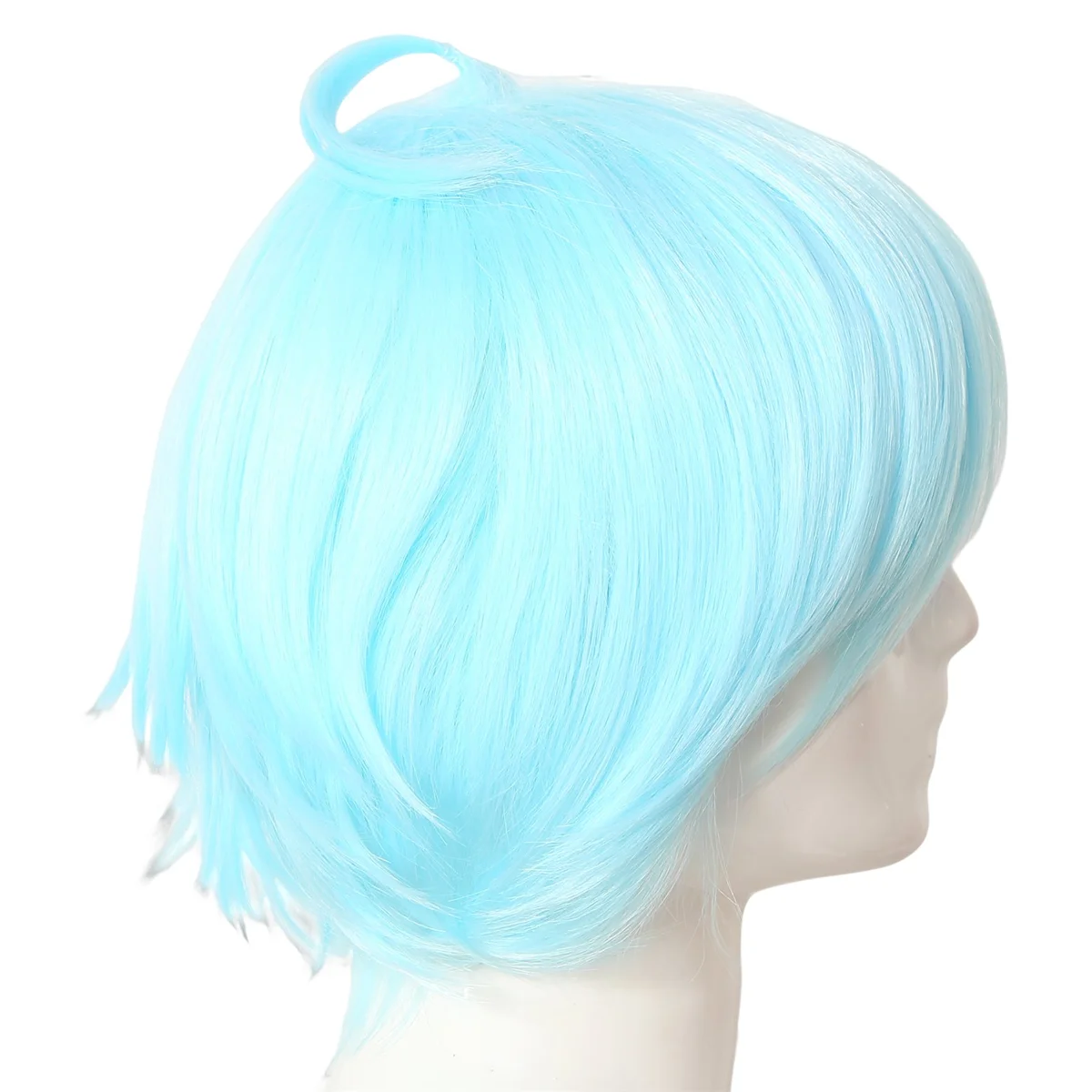 Парик с обратной завивкой из аниме-игры, короткий парик, небесно-голубой парик для косплея