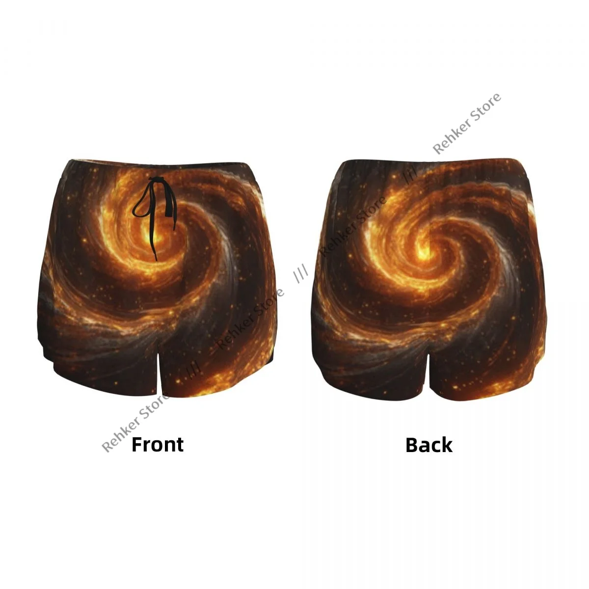 추상 소용돌이 여성용 더블 레이어 속건성 운동 반바지 야외 레저 러닝 피트니스 운동 스포츠