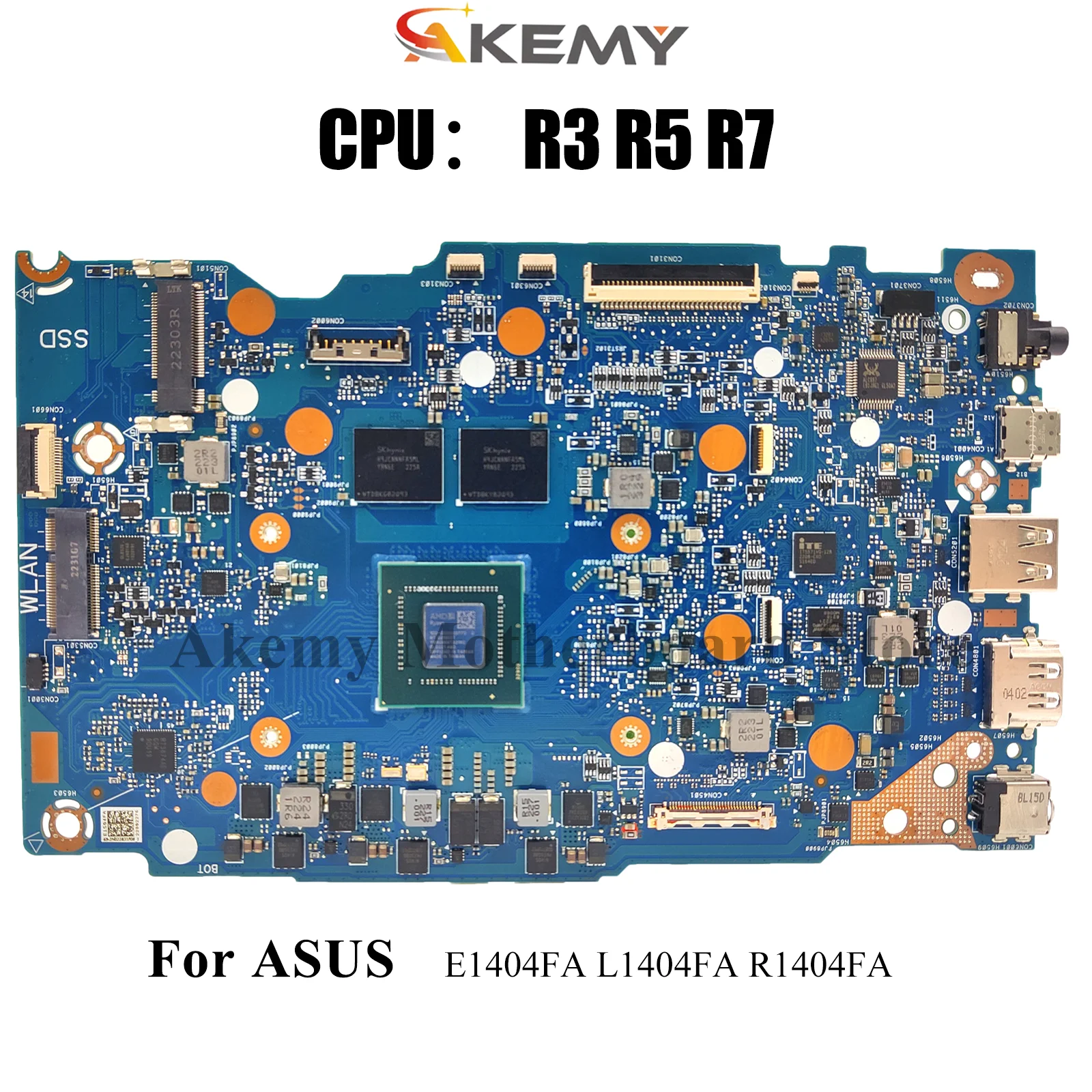 

E1404FA Материнская плата для ноутбука ASUS EeeBook E14 R1404FA E1404F E1404FA L1404FA Материнская плата с процессором R3 R5 R7 100% tests OK быстрая доставка