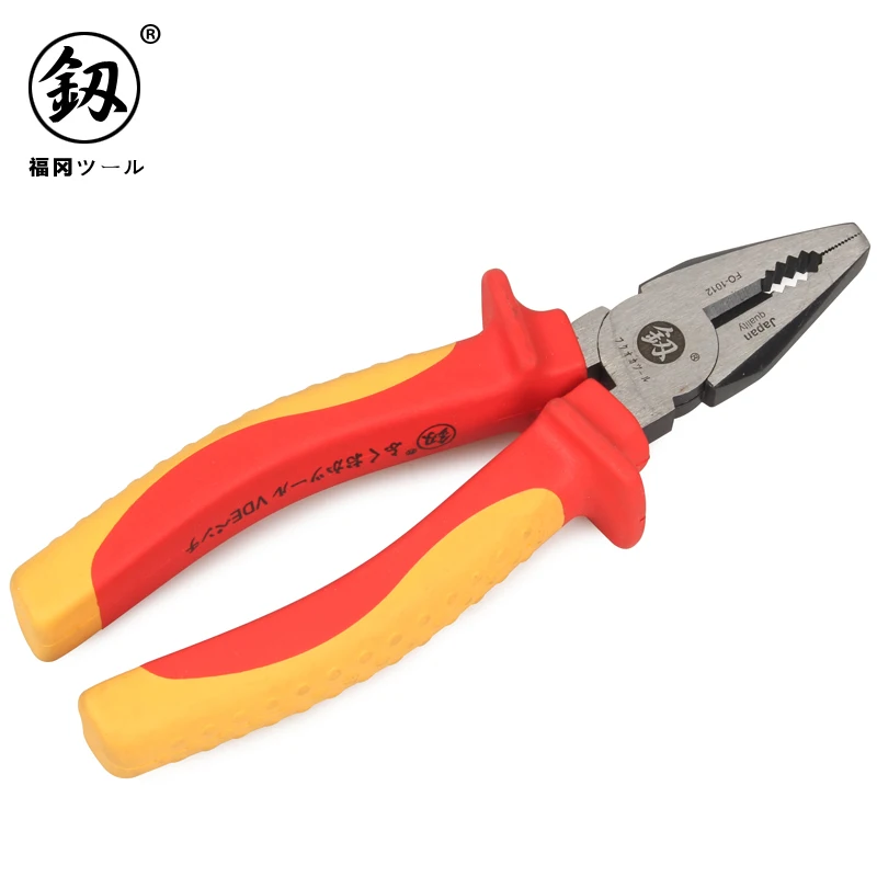 Japan Fukuoka Tools Wire Pliers Vise Needle Nose Pliers Top Cutting Stripping Pliers VDE Insulation Pressure Tool