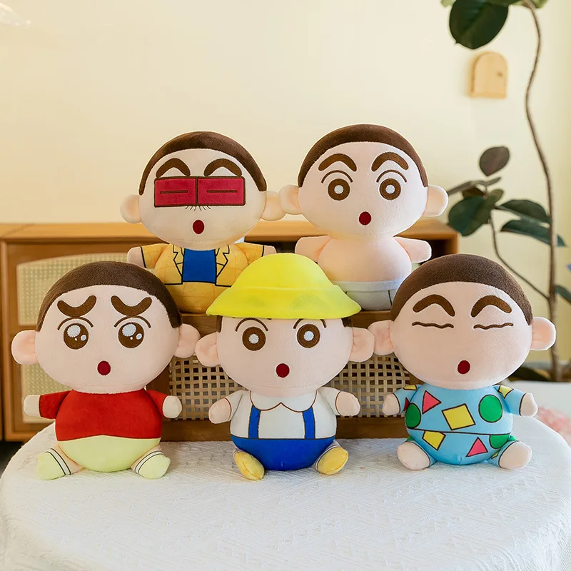 25Cm Cute Cartoon Kawaii University Crayon Shin-Chan Pillow Plush Toy Doll School Uniform Ornament Doll Birthday Gift Toy