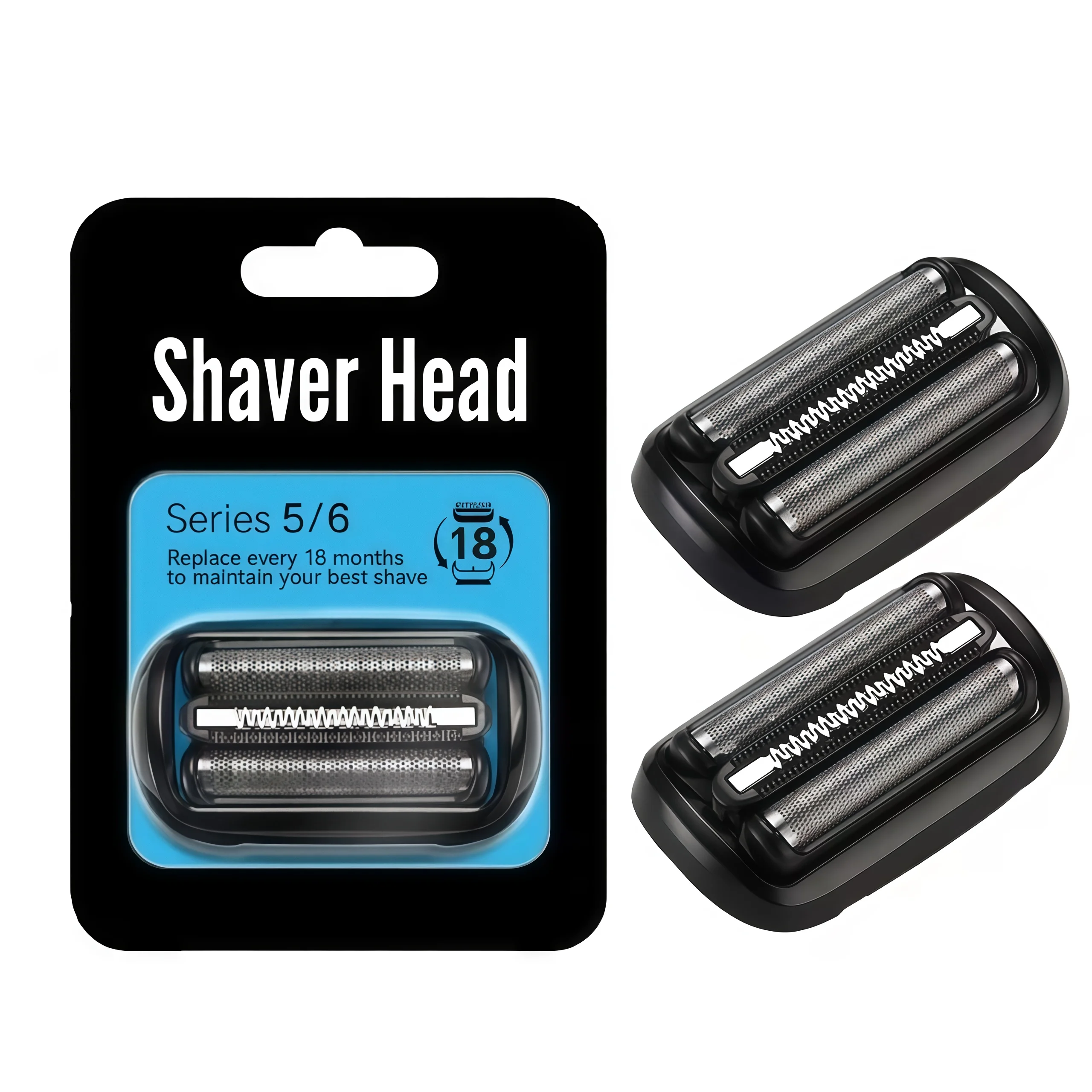 53B head replacement is suitable for 5/6 series electric shavers 5018s, 5020s, 5031s, 5050cs, 6020s, 6072cc, black