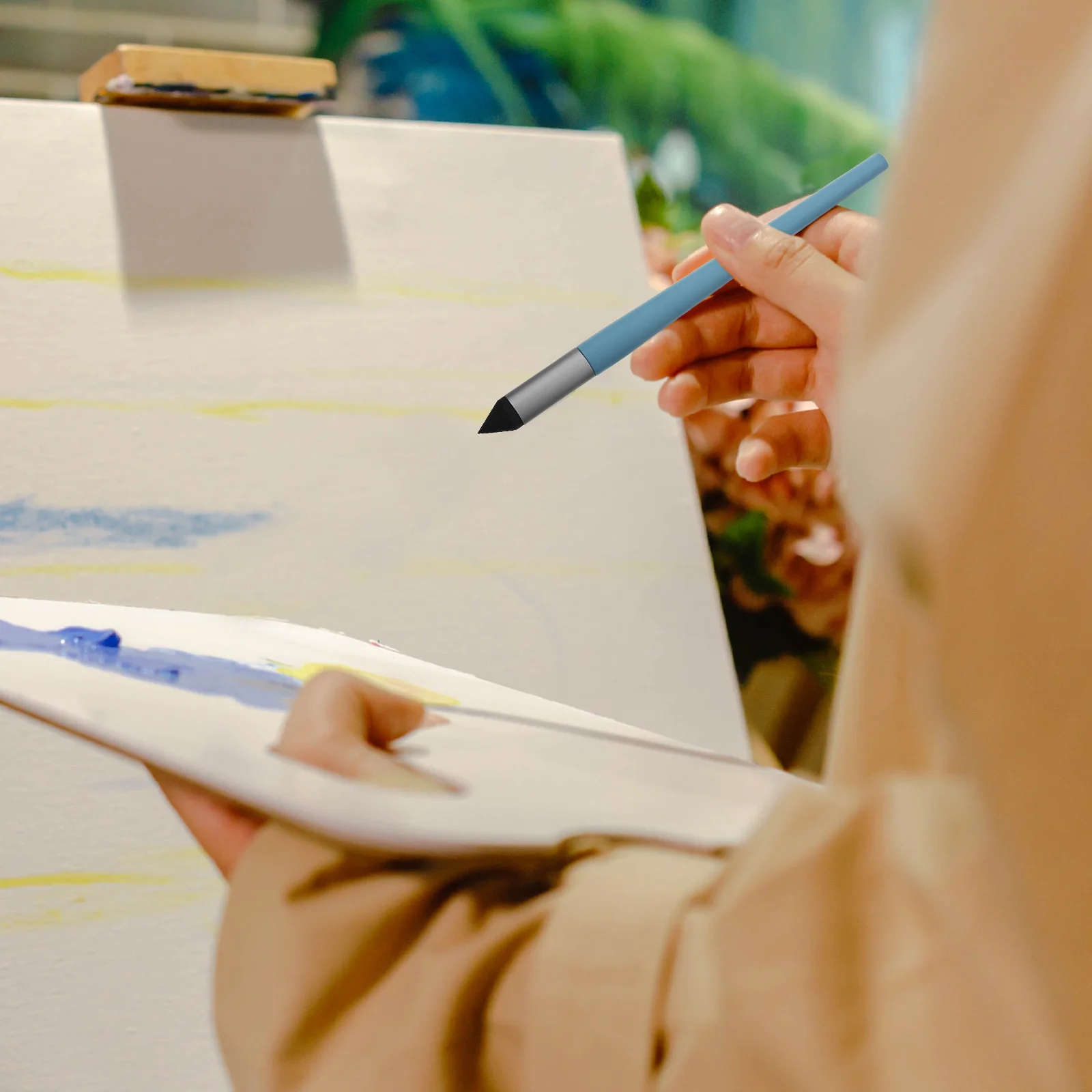 1 مجموعة النفط الباستيل مزج القلم إسفنجة لينة الكرة رئيس أداة الرسم متعددة الوظائف للانتقالين السلسة والرسم