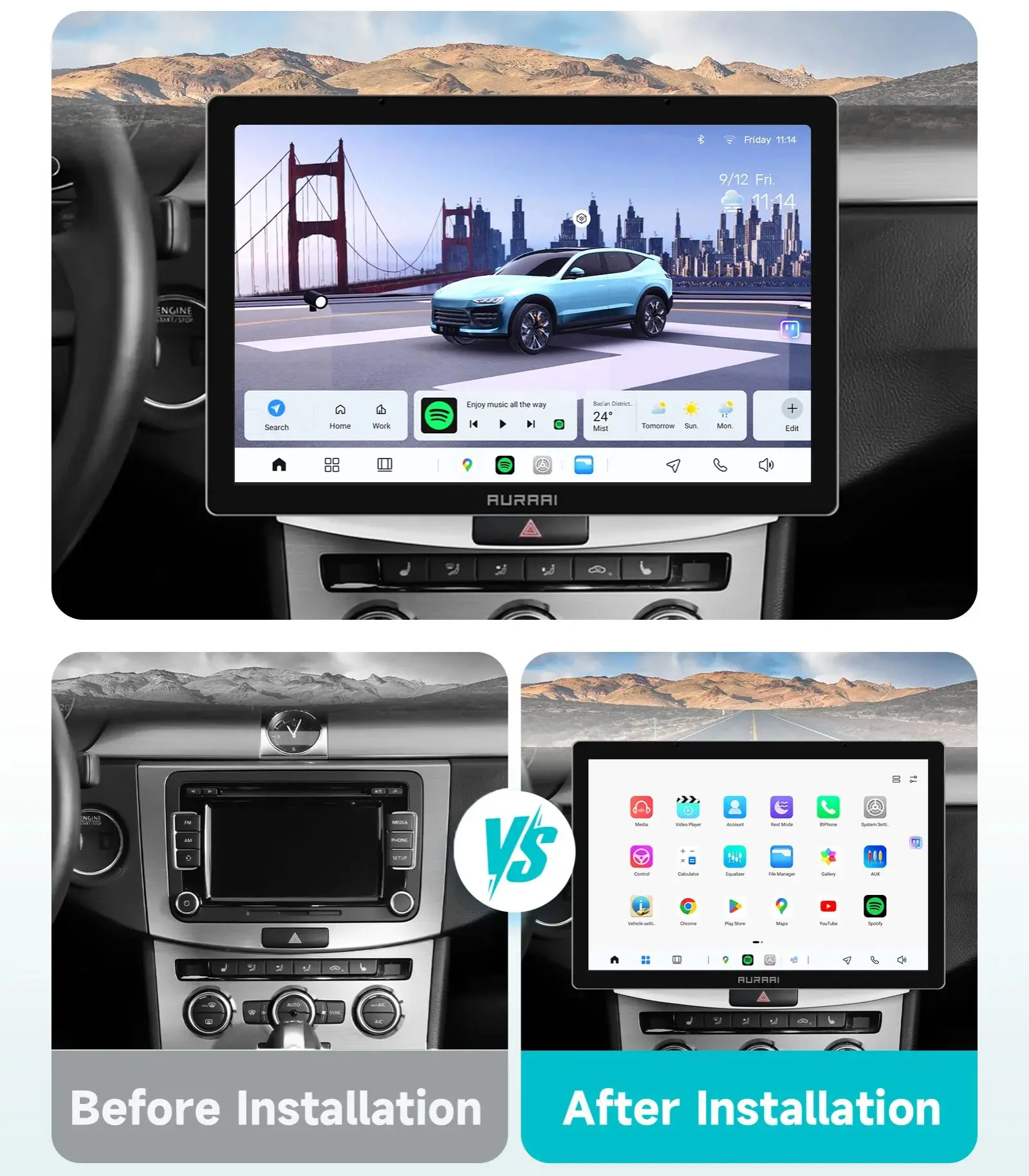 HIZPO For VW Volkswagen Passat B7 2010 - 2015 2 din Android Navigation Auto Stereo Multimedia Video Player Carplay Android Auto
