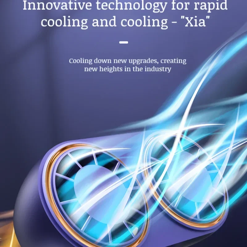 Ventilatore elettrico portatile Dispositivo di raffreddamento a doppia ventola ricaricabile compatto Raffreddamento ricaricabile con display digitale Ventilatore portatile personale