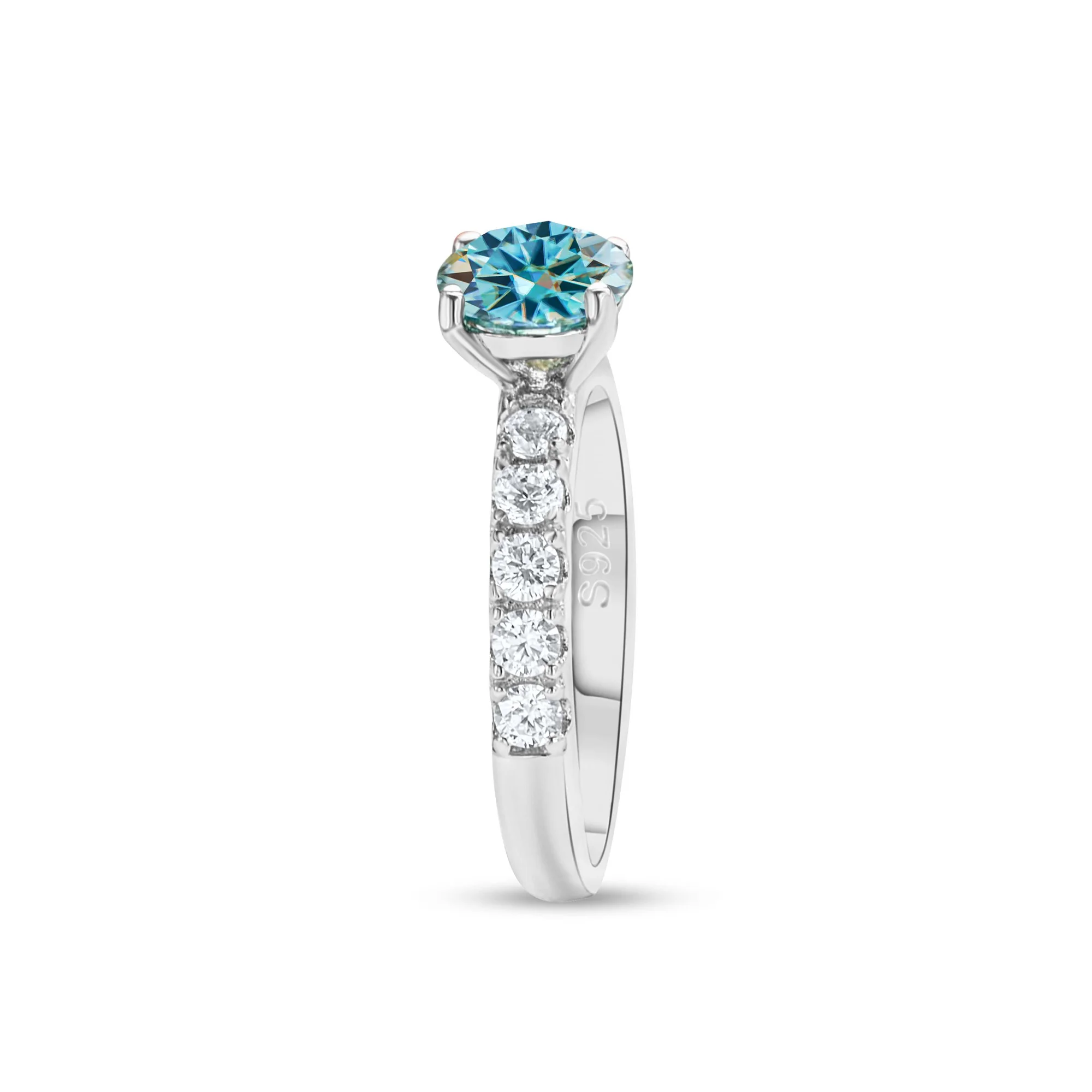 1,0 Karat Moissanit-Ring im schlichten Design mit 4 Krallen aus S925 Sterlingsilber, Verlobungsring für Damen, modischer edler Schmuck, Geschenk – Detail 4