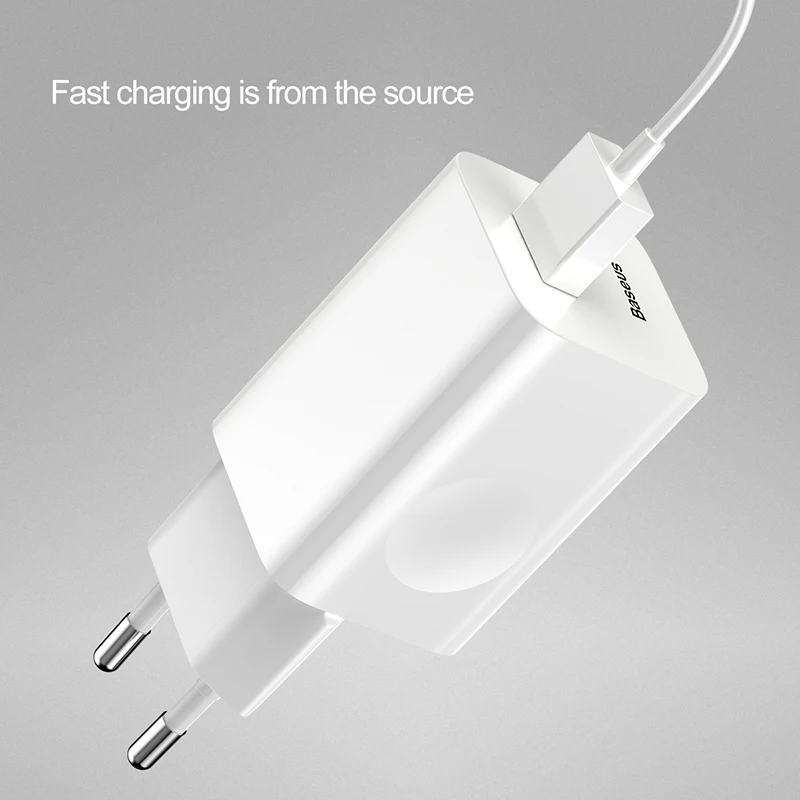 Baseus 24W USB Charger Fast Charger for iPhone 13 Quick Charge 3.0 Phone Charger for Samsung Huawei Xiaomi Mobile Phone Charger