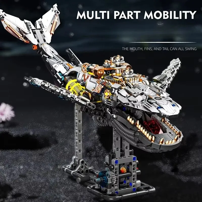 1388 PCS MOC Mechanical Whale Building Block Kit Ocean Animal Model STEM Educational DIY Toy for Kids Gift