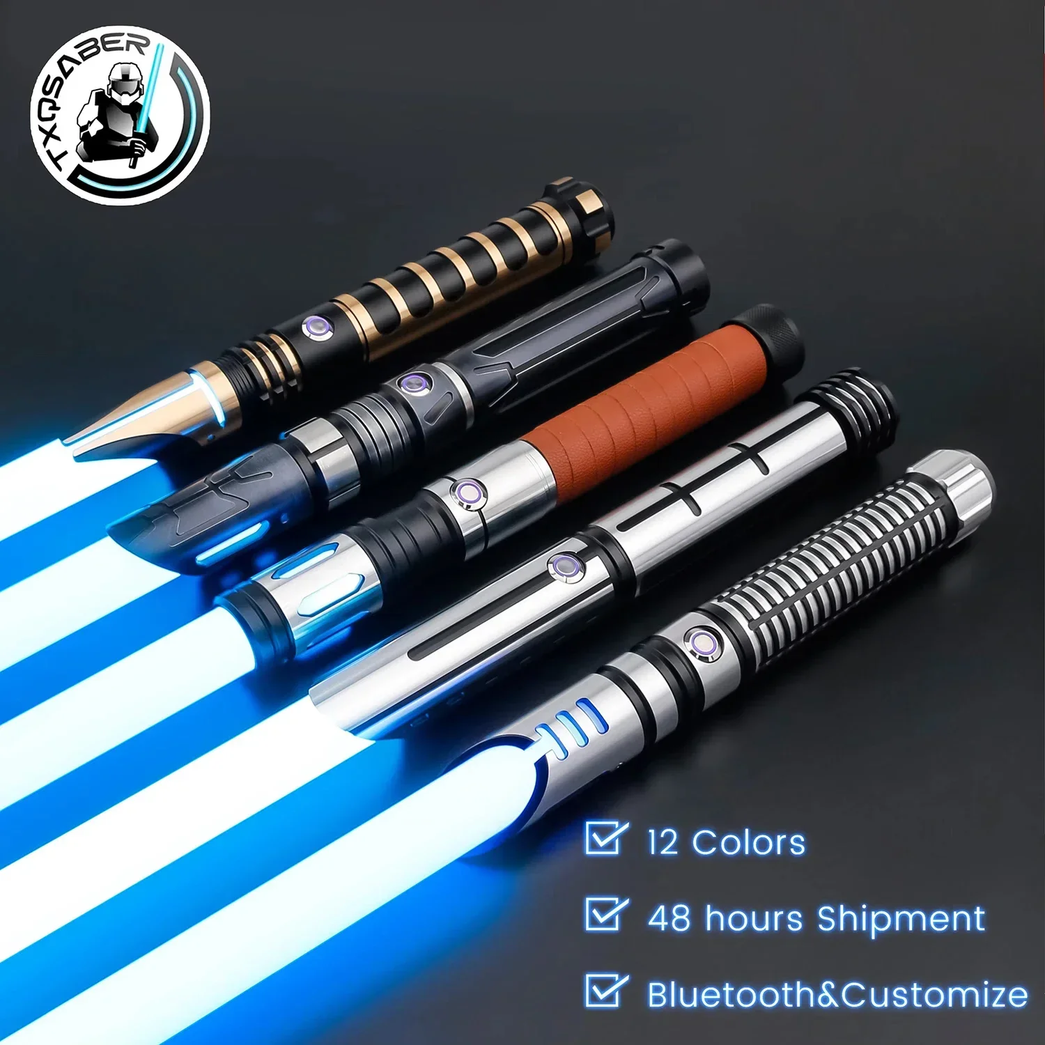 TXQSABER Lightsaber High Quality SNV4 RGB Smooth Swing Metal Hilt with Strap Blaster Force Jedi Training Cosplay Kid toys