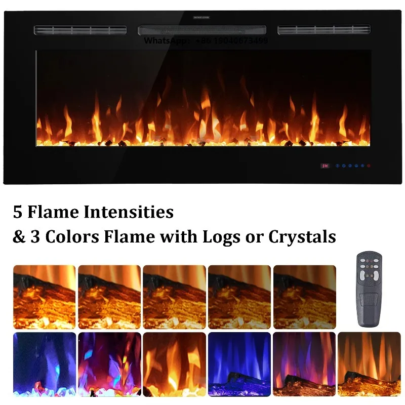 84 Inches Decorative Electric Fireplace Heater With Adjustable Temperature Realistic Flame Electric Fireplace Decor xyl