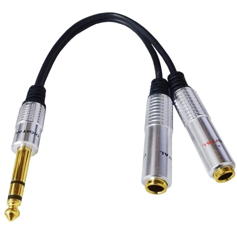 

1/4 inch TRS Stereo Y-Splitter Insert Cable, 1/4 Inch Male Jack- to Dual 1/4inch(6.35mm) Female TS-Mono Breakout Cable