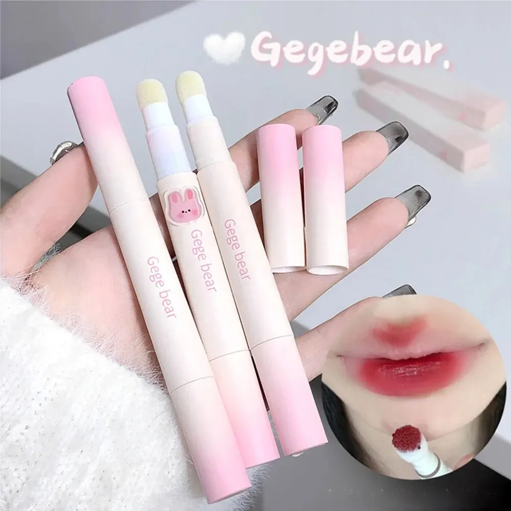 Hot Sales Gege Bear Makeup Sponge Tip Lippie Lip Powder Cream Birthday Gift Matte Non-Stick Cup Cute Lip Powder Cream Lip Mud