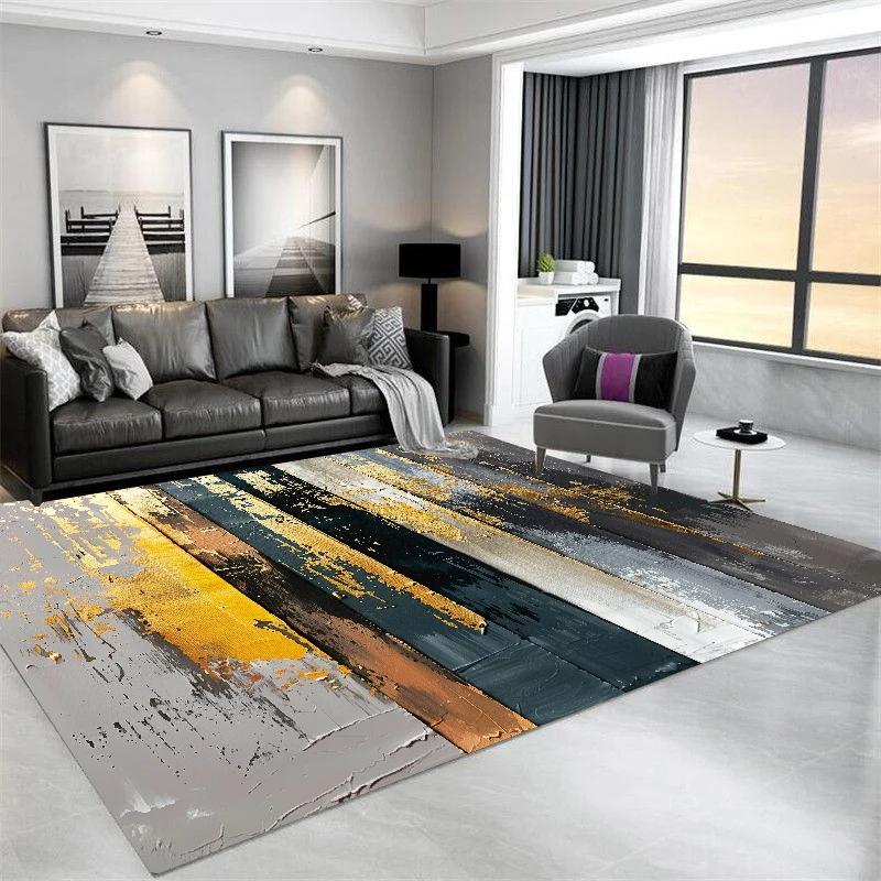 

Splash-ink Modern Living Room Decoration Carpets Abstract Bedroom Decora Rug Texture Sofa Coffee Side Lounge Rugs Anti-slip Mats