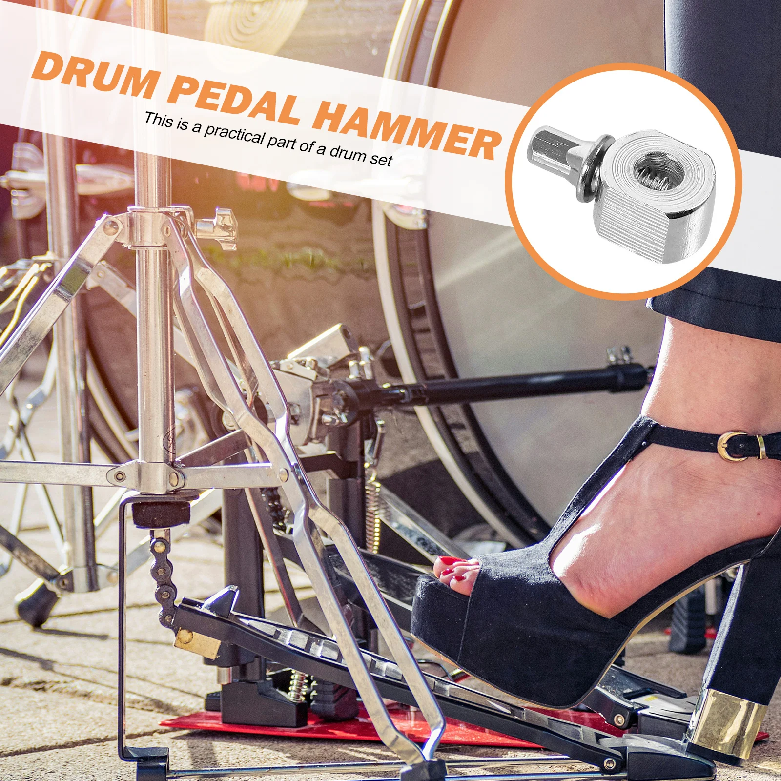 

2pcs Hammer Fine Metal Pedal Drum Pedal Hammer Counterweight Part Durable For Drum Kit Parts Instrument Accessory
