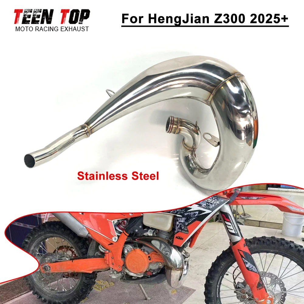 Motorcycle Exhaust Header For HengJian Z300 Front Exhaust Pipe Stainless Steel Offroad Bike Eacape 30mm Z300 Tube 2025+