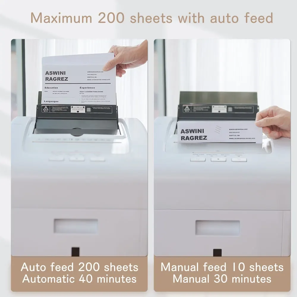 large capacity dual-function Paper Shredder high security P-5 Cut CDs credit cards Suitable for home office paper shredder