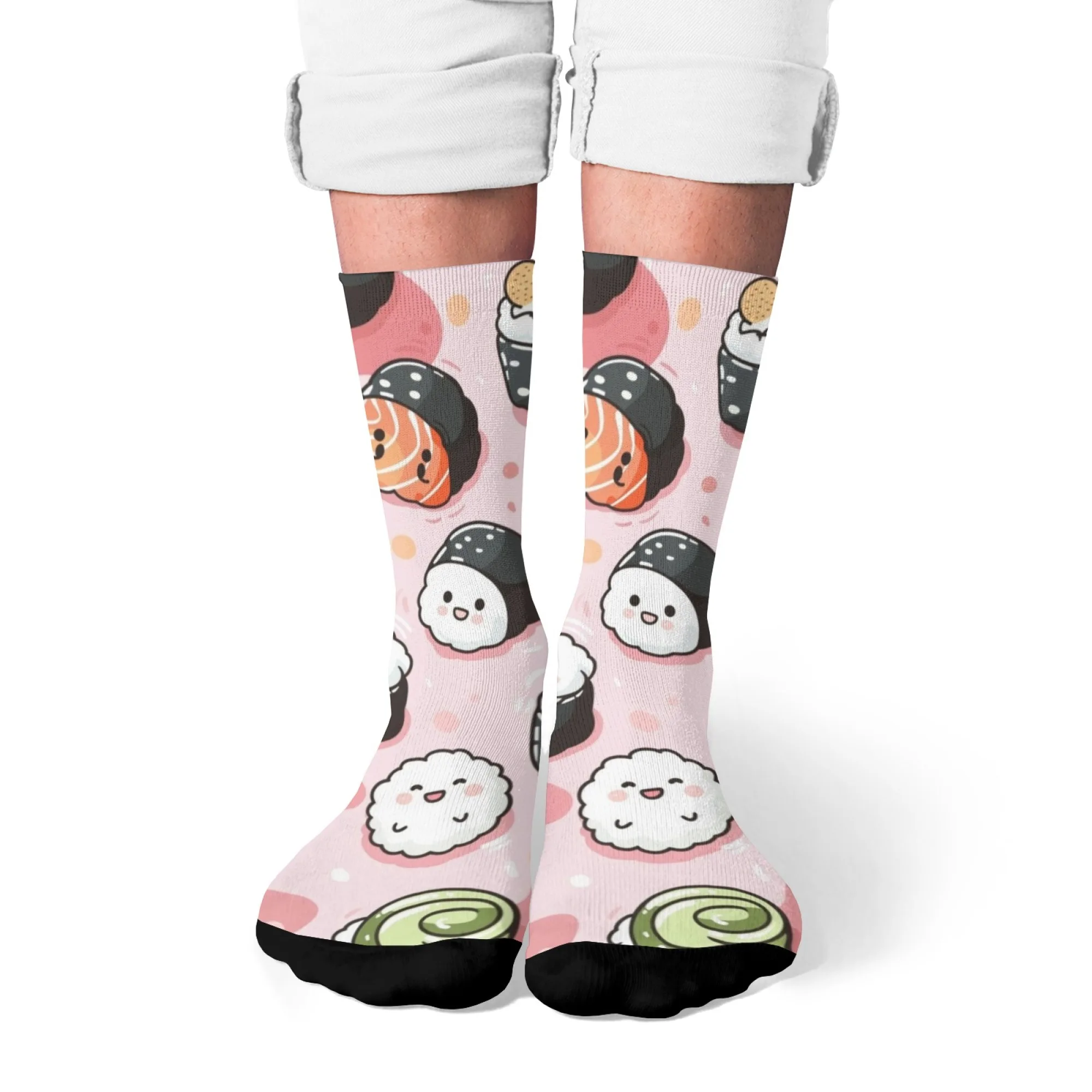 

Sushi style print fun socks comfortable breathable non-slip women's socks Harajuku hip-hop casual sports men's socks gift