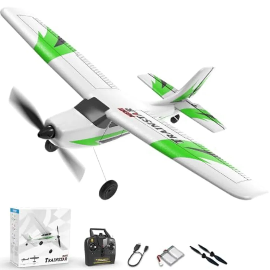 RC Plane Trainer 3CH Remote Control Airplane for beginner pilots, EPP foam material, red and black color, ultra-stable 6-axis g