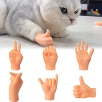 Cat Mini Hand Rubber Simulation Small Hand Prank Toy Cat Interactive Funny Gesture Toy Tpr Stretchable High Elasticity Cat Glove