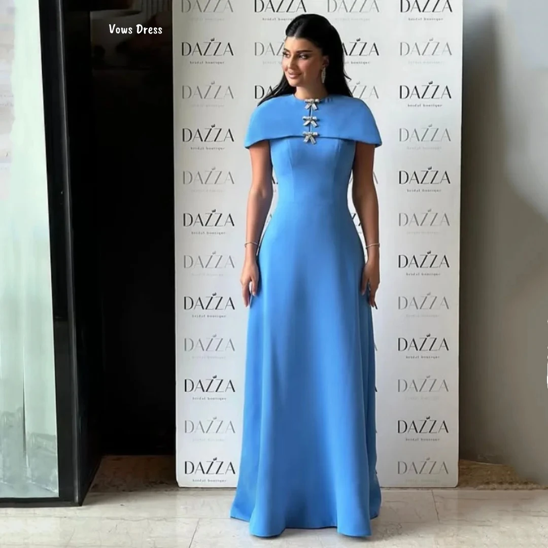 

Vows Luxurious Party Dresses for Special Occasions Blue Robes De Cocktail Evening Dress Woman Custom Made Line A Chiffon Prom