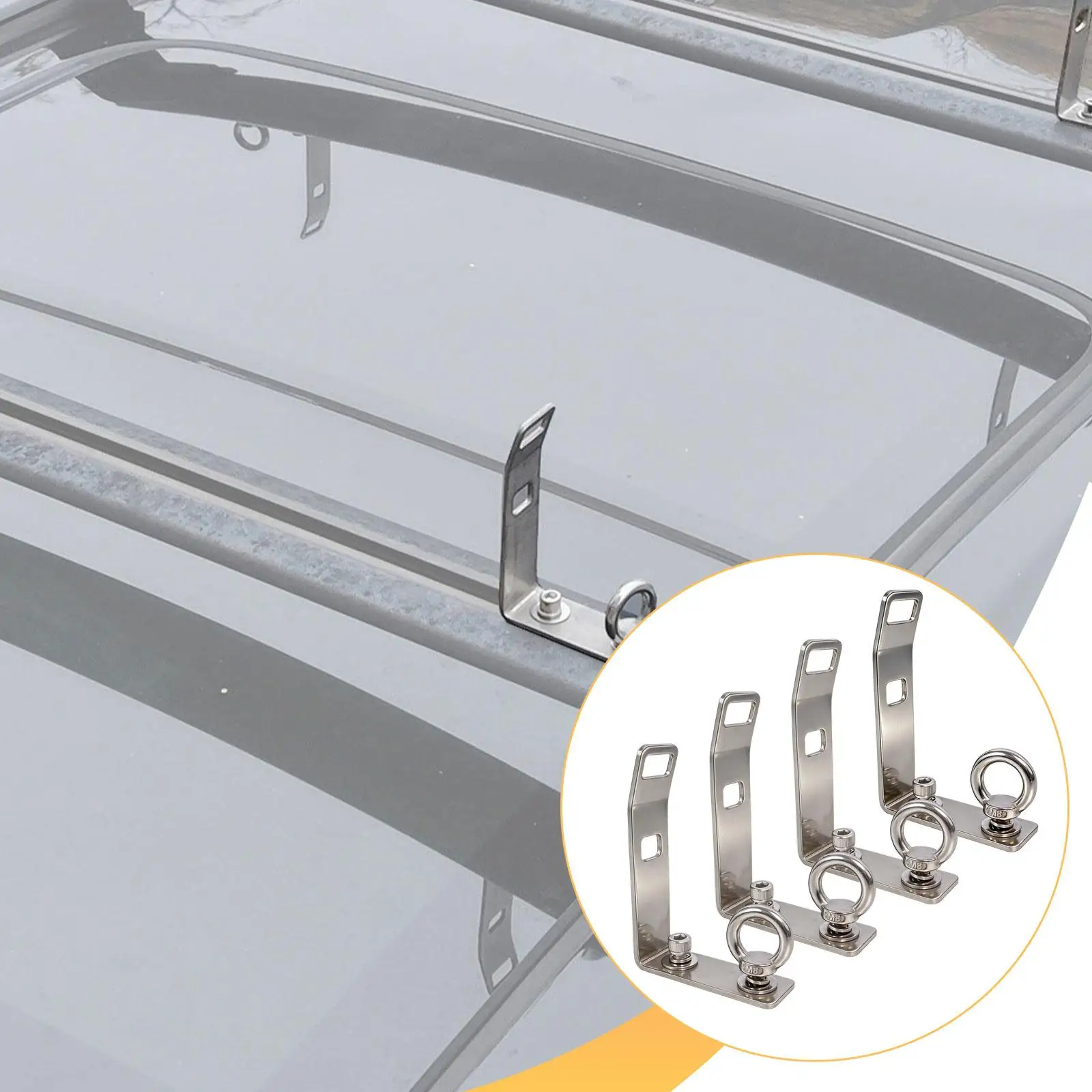 4 Pieces Truck Roof Slot Roof Rack Accessories Portable Cargo Stopper Stainless Steel Rust Resistant Suitable for Ladders
