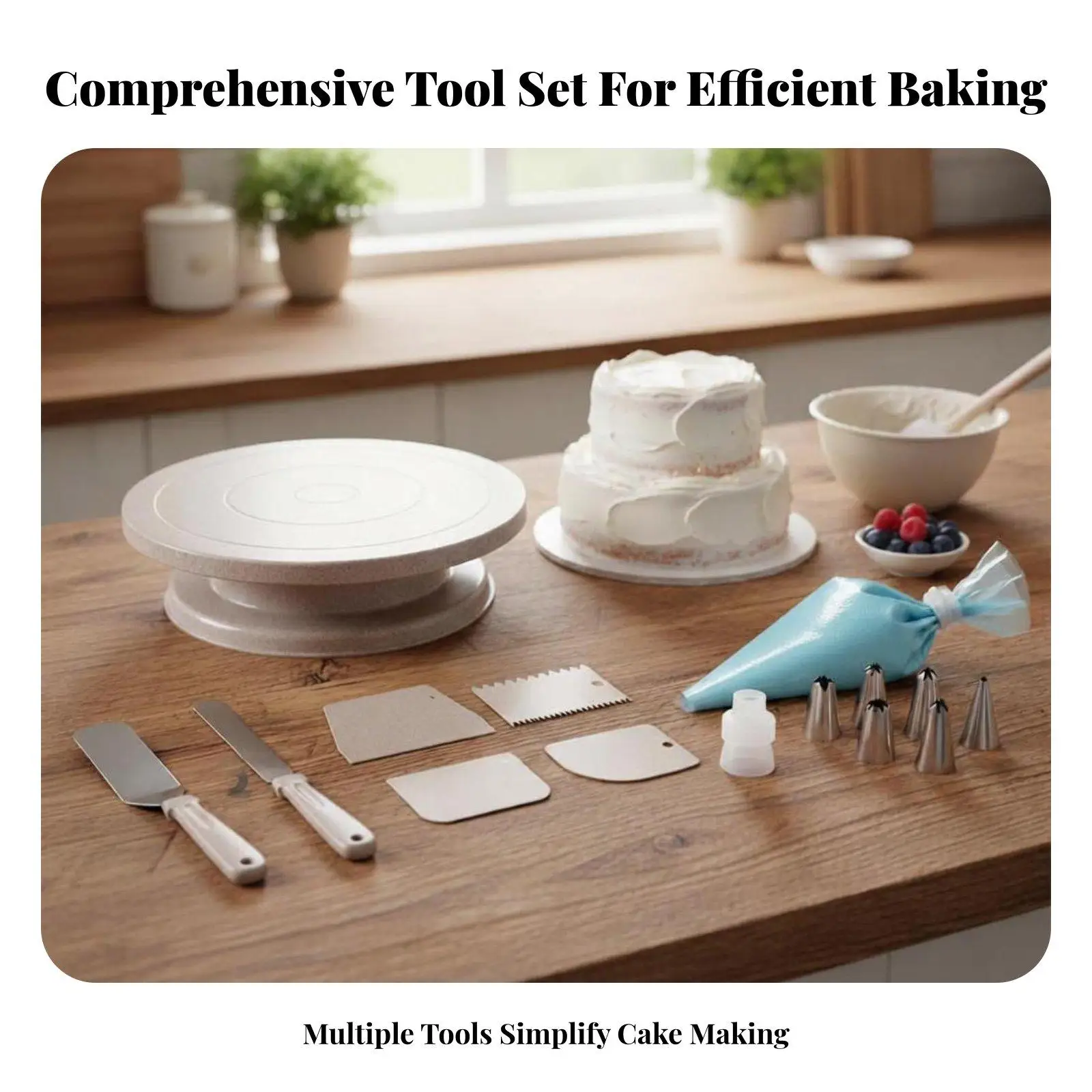 Cake Turntable Non-Slip Base Rotating Cake Stand Kitchen Cooking Decorating