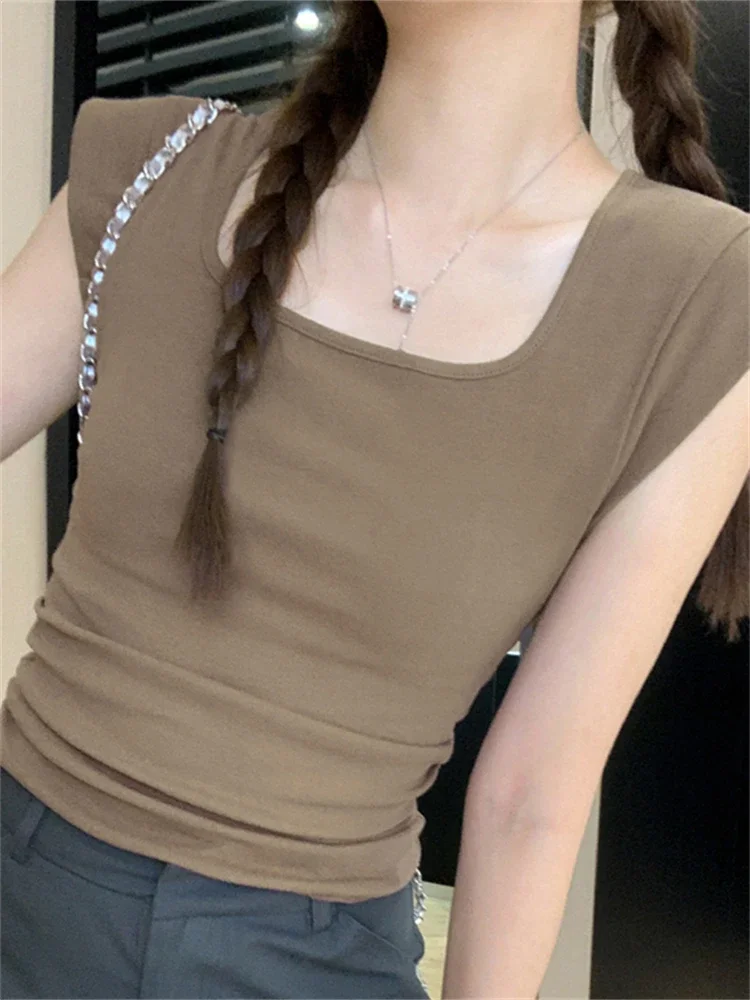 

Summer Women T Shirt Girls T-Shirt Woman Clothes Tops Cotton Slim Tshirt Female Short Sleeve Crop Top Tee Sexy Canale Y2k White