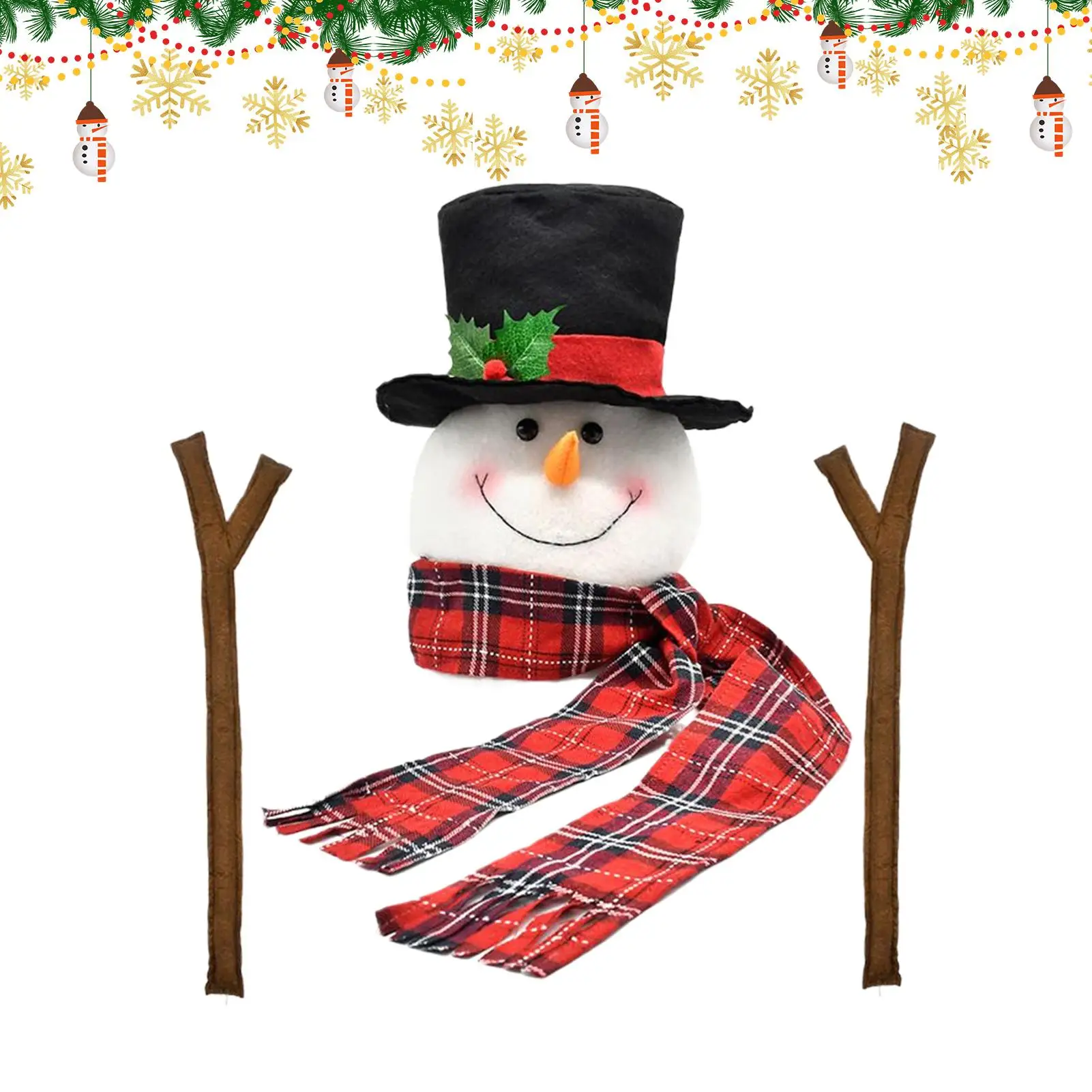 

Snowman Tree Topper Treetop Decor Cute Winter Holiday Ornaments Decorations Tree Topper for Christmas Party Supplies Festive
