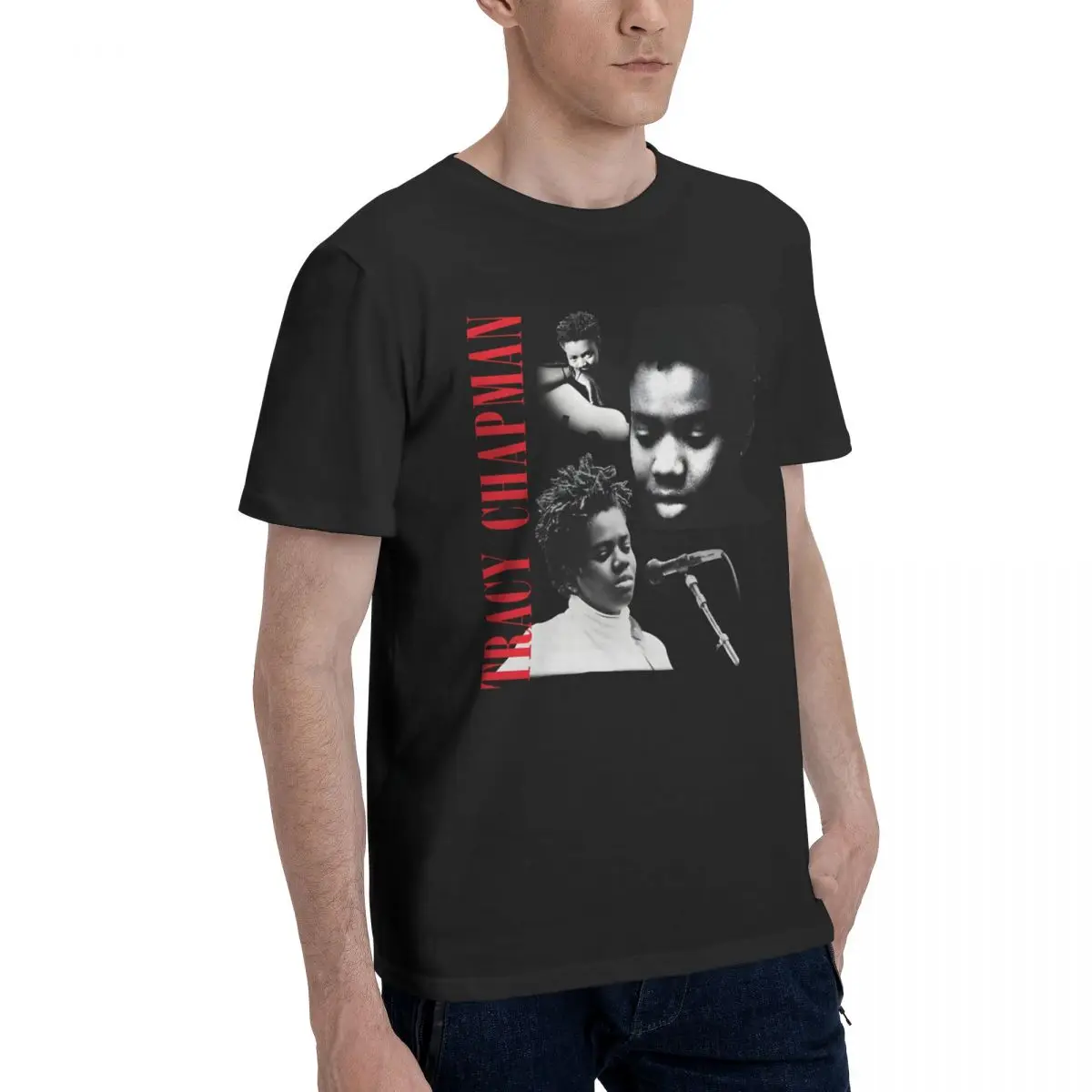 Men's T-Shirts Music Fan Funny 100% Cotton Tee Shirt Short Sleeve T-Tracy Chapman T Shirts Round Neck Tops Summer