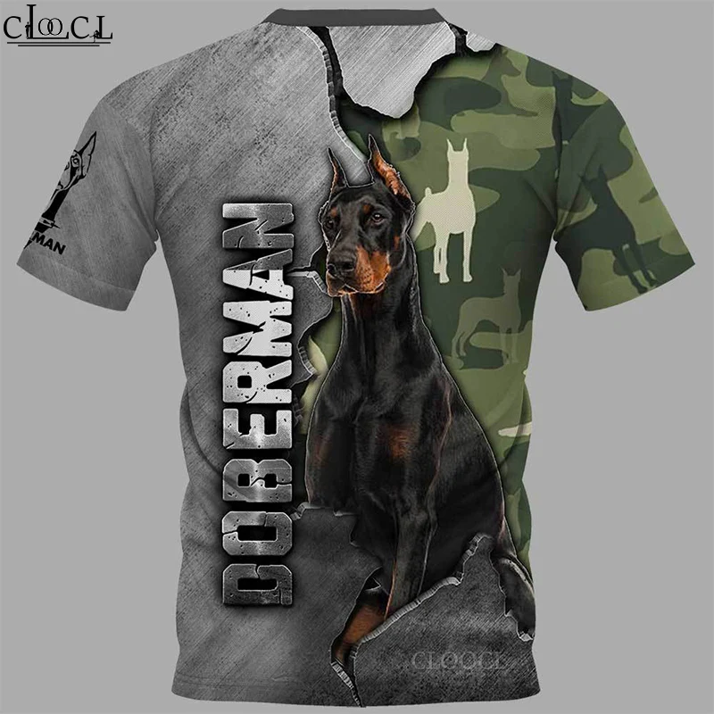 HX Newest Popular Doberman Unisex T-Shirt Men Streetwear 3D Print Harajuku Short Sleeve Casual Pullover Drop Shipping