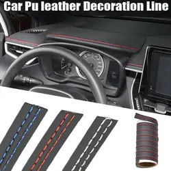 Pu Leather Car Decorative Line Braided Strip Self-adhesive Car Mouldings Trim Auto Parts Dashboard Sticker