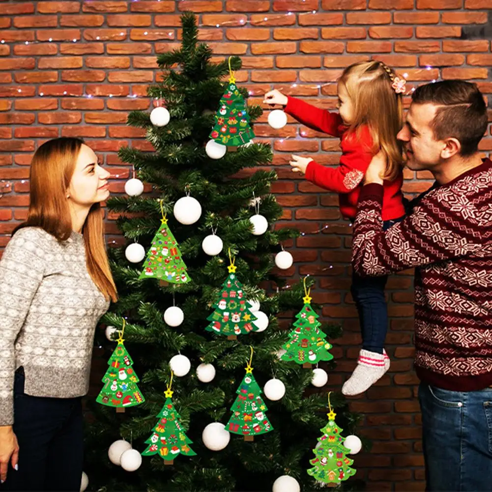 2025 New Cartoon Christmas Tree Theme Card Sticker Holiday DIY Handmade Card Sticker Christmas Tree Decoration Gift