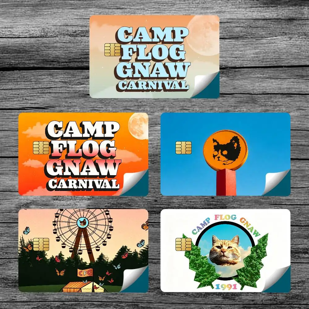 Camp Flog Gnaw Carnival Logo Card Stickers for Bank Access Protective Waterproof Film Cover Sticker Surprise Gift