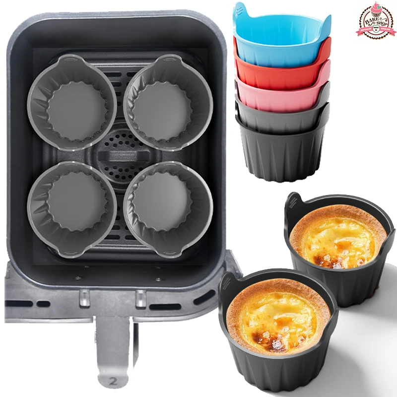 Silicone Egg Mold Poached Egg Cups For Air Fryer Non Stick Ramekins Muffin Cases For Baking Cooking Breakfast Kitchen Gadget