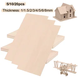5/10/20pcs Wooden Board Model Unfinished Boards for Aircraft Molding Boats Architectural Carving Arts & Crafts DIY Decoration