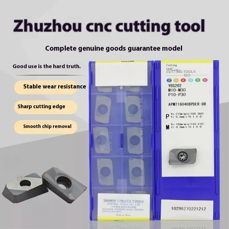 

Original Zhuzhou Ship-type Carbide Inserts YBG202 YBG205 YBG205H APMT160408PDER APMT160408PDER-DR DR APMT 160408PDER
