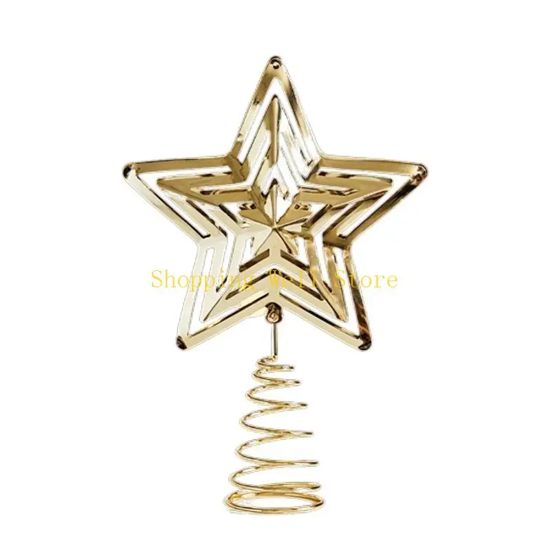 Árvore Festive Festive Iron KX4B Toppers estrela pontiaguda Ornamento adição perfeito para atmosferas