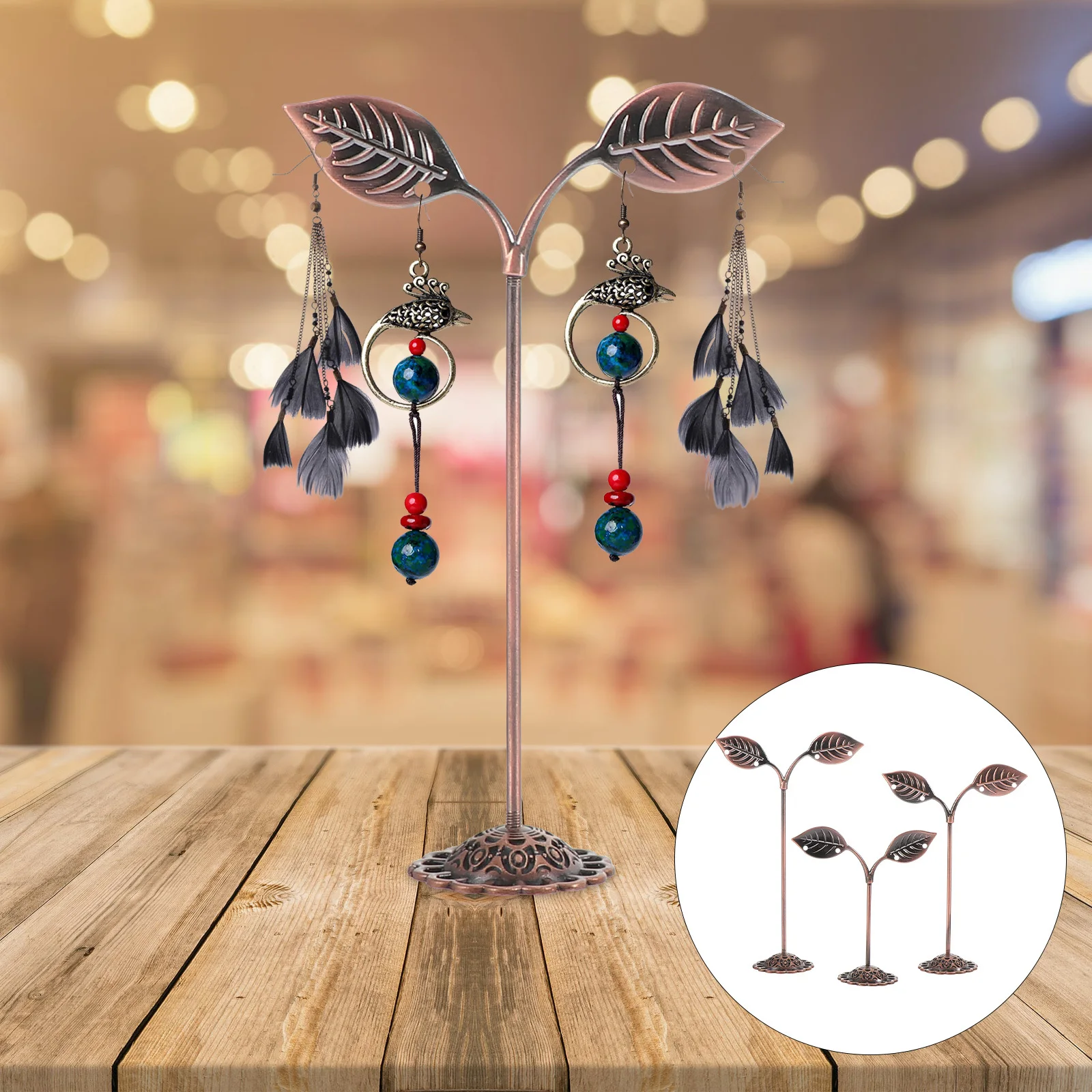 

3Pcs Iron Jewelry Shelf Decorative Earring Stand Display Rack Desktop Organizer Holder Multipurpose Retro Earring Rack
