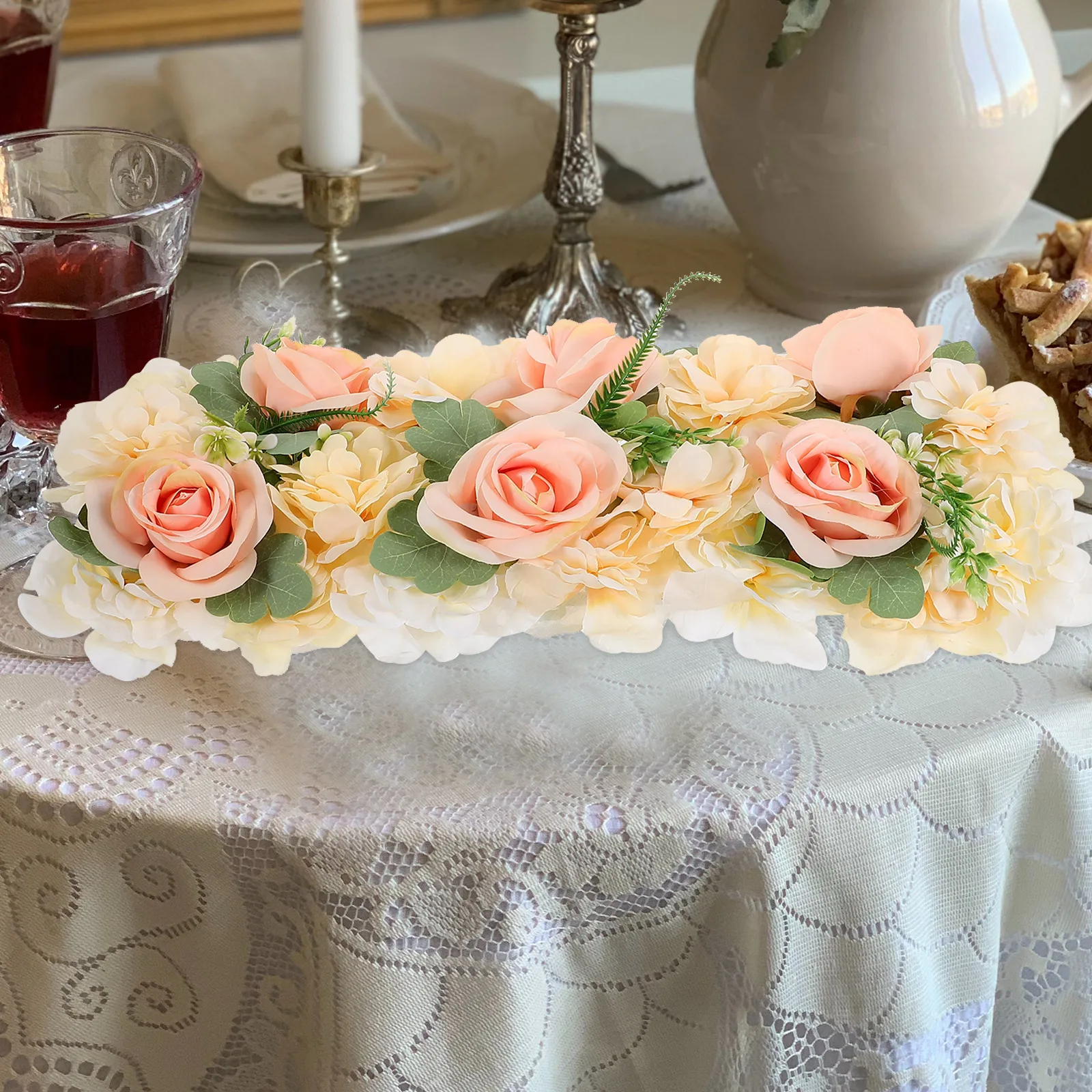

Artificial Rose Flower Table Centerpiece Pink Wedding Decoration Simulation Flowers Elegant Bouquet Valentine's Day