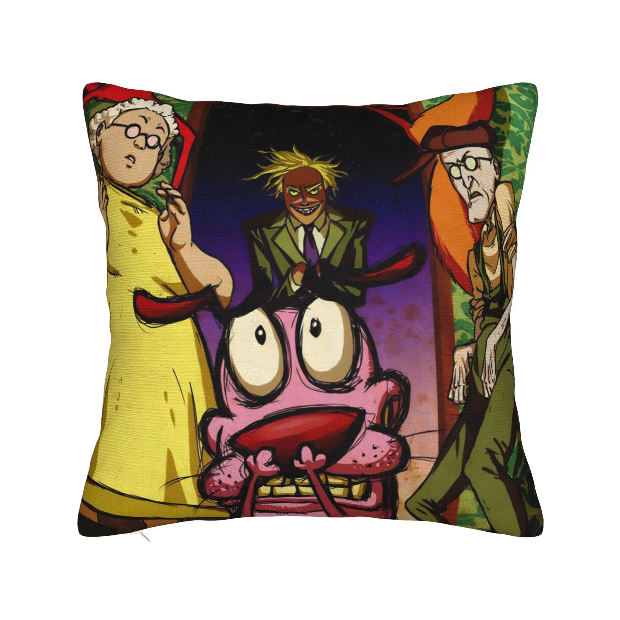 Decorative Pillowcase Courage the Cowardly Dog-D Stuff Seater  Pillow Case Cover Square Multi-Size