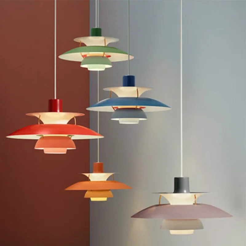 

Nordic Designer's High-quality Umbrella LED Chandelier Living Room Restaurant Kitchen Color Pendant Lamp Indoor Lighting Decor