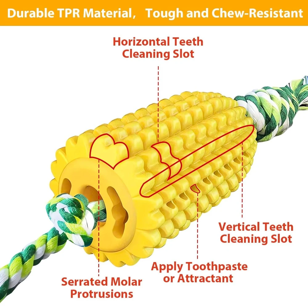 Corn-Shaped Dog Chew Toy for A - đánh giá và giá Dog Rope Toy Aggressive Chewers