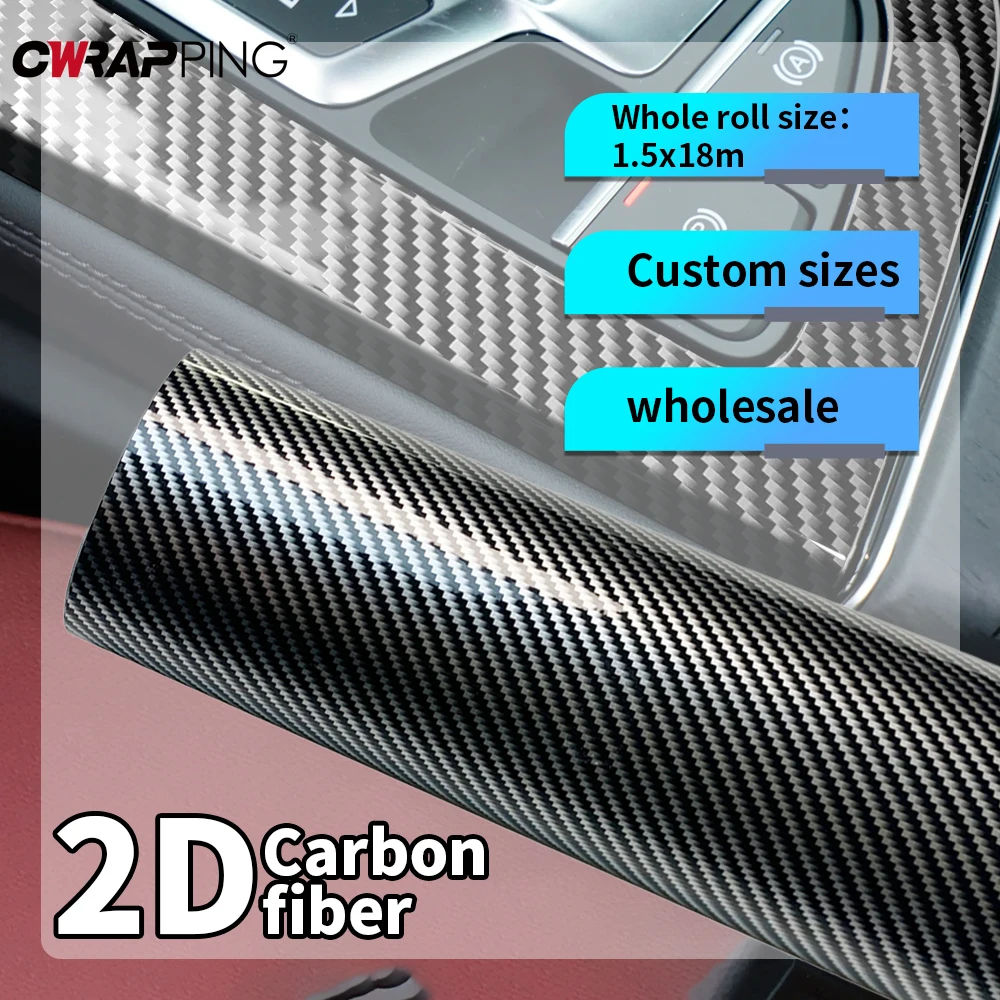 

2D Carbon Fiber Self-adhesive for Car Vinyl Wrap Waterproof Wrapping Sheet Car Body Films 150cm Custom Stickers Personalized