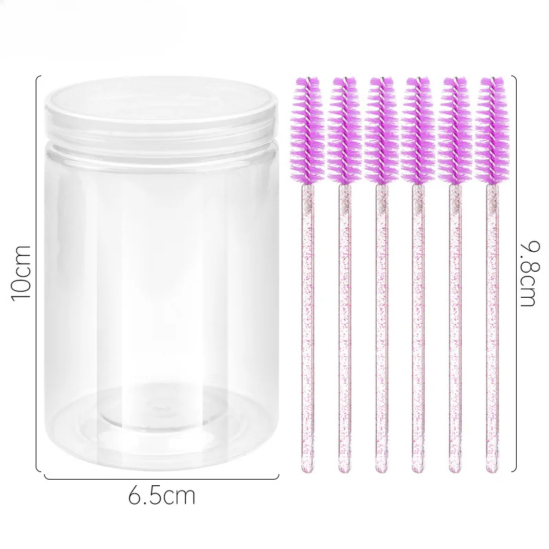50Pcs/Bottle Disposable Eyelash Extension Mascara Wand Glitter Micro Lash Brushes Spoolie With Container Case Wholesale